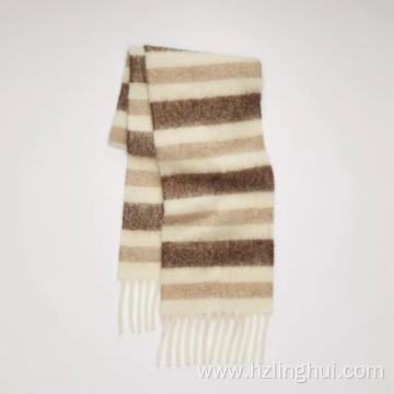 Knitting Winter Solid Tassel Woven Big Size Scarf